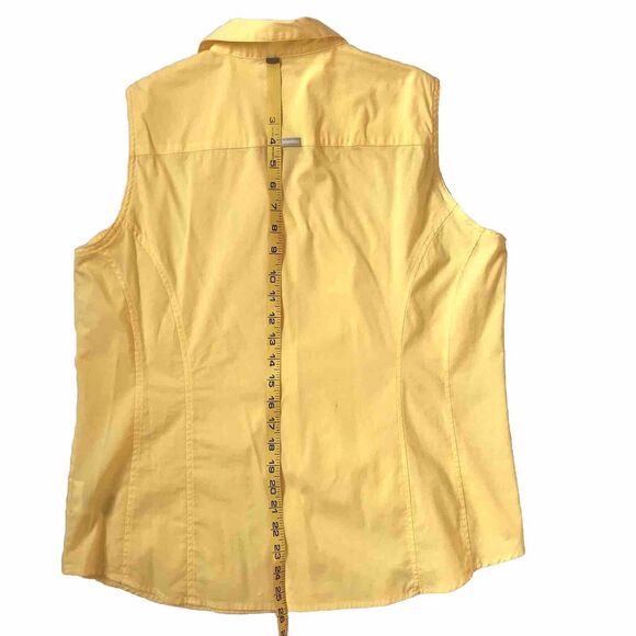 VTG Columbia Womens Size XL Yellow Sleeveless Button Up Shirt Top Tank Outdoor - Picture 7 of 9